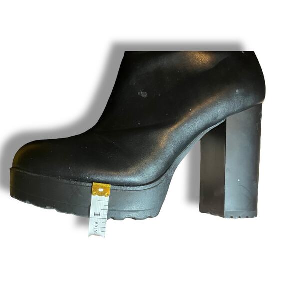 H&M Divided Black Chunky Heel Ankle Boots Women’s Size 8 EUR 39 Platform Block - Picture 10 of 10